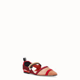 WOMEN'S FENDI SLINGBACKS Red mesh sabots