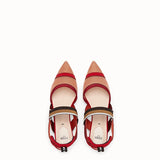 WOMEN'S FENDI SLINGBACKS Red mesh sabots