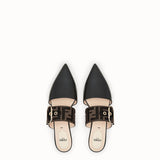 WOMEN'S FENDI SLINGBACKS Black leather slingbacks
