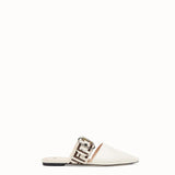 WOMEN'S FENDI SLINGBACKS White leather sabot