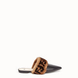 WOMEN'S FENDI Black leather sabots