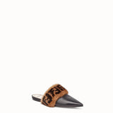 WOMEN'S FENDI Black leather sabots