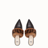 WOMEN'S FENDI Black leather sabots