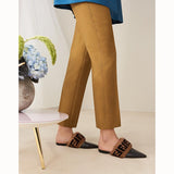 WOMEN'S FENDI Black leather sabots