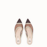 WOMEN'S FENDI SABOTS Brown mesh sabots