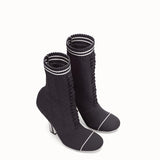 WOMEN'S FENDI Boots in black and white fabric