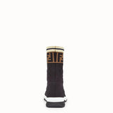WOMEN'S FENDI Black fabric sneaker boots