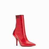 WOMEN'S FENDI ANKLE BOOTS Bootie in red leather