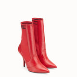WOMEN'S FENDI ANKLE BOOTS Bootie in red leather