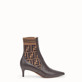 WOMEN'S FENDI Brown leather booties