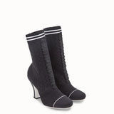 WOMEN'S FENDI Black fabric ankle boots