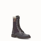 WOMEN'S FENDI Black leather biker boots