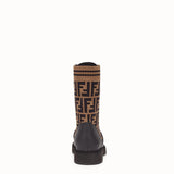 WOMEN'S FENDI Black leather biker boots
