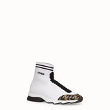 WOMEN'S FENDI White fabric sneakers