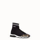 WOMEN'S FENDI Black fabric sneakers