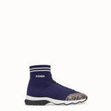 WOMEN'S FENDI Blue fabric sneakers