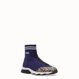 WOMEN'S FENDI Blue fabric sneakers
