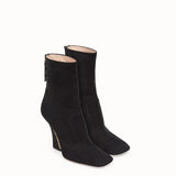 WOMEN'S FENDI ANKLE BOOTS Black nubuck booties