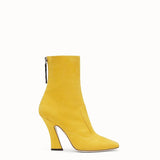 WOMEN'S FENDI ANKLE BOOTS Yellow nubuck booties