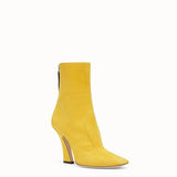 WOMEN'S FENDI ANKLE BOOTS Yellow nubuck booties