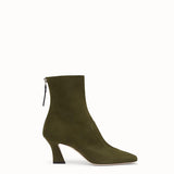 WOMEN'S FENDI ANKLE BOOTS Booties in green nubuck leather