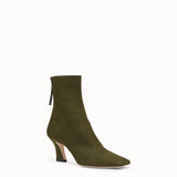 WOMEN'S FENDI ANKLE BOOTS Booties in green nubuck leather