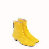 WOMEN'S FENDI ANKLE BOOTS Yellow nubuck booties