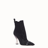 WOMEN'S FENDI ANKLE BOOTS Colibrì in black mesh