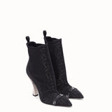 WOMEN'S FENDI ANKLE BOOTS Colibrì in black mesh