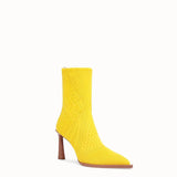 WOMEN'S FENDI High-tech yellow jacquard ankle boots