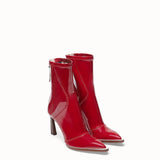 WOMEN'S FENDI Glossy red neoprene ankle boots