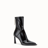 WOMEN'S FENDI Glossy black neoprene ankle boots