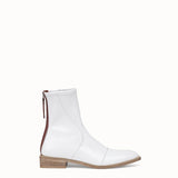 WOMEN'S FENDI Glossy white neoprene low ankle boots