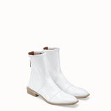 WOMEN'S FENDI Glossy white neoprene low ankle boots
