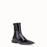 WOMEN'S FENDI Glossy black neoprene low ankle boots