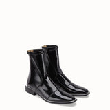WOMEN'S FENDI Glossy black neoprene low ankle boots