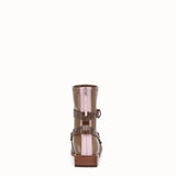 WOMEN'S FENDI Glossy beige neoprene low ankle boots