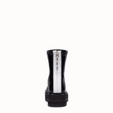 WOMEN'S FENDI ANKLE BOOTS Glossy black neoprene biker boots