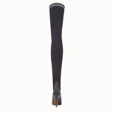 WOMEN'S FENDI Black leather thigh-high boots