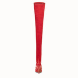 WOMEN'S FENDI Red leather cuissard boots