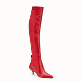 WOMEN'S FENDI Red leather thigh-high boots