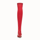 WOMEN'S FENDI Red leather thigh-high boots