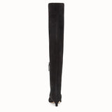WOMEN'S FENDI Black nubuck thigh-high boots