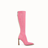 WOMEN'S FENDI High-tech, pink jacquard boots