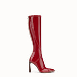 WOMEN'S FENDI Glossy red neoprene boots