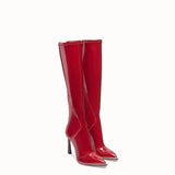 WOMEN'S FENDI Glossy red neoprene boots