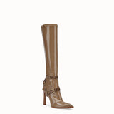 WOMEN'S FENDI Glossy beige neoprene boots