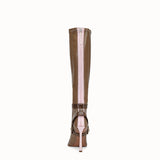 WOMEN'S FENDI Glossy beige neoprene boots
