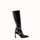 WOMEN'S FENDI Glossy black neoprene boots