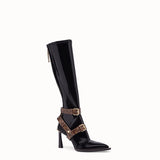 WOMEN'S FENDI Glossy black neoprene boots